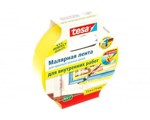 Купить малярную ленту Tesa 25м на 25мм для чётких краев по выгодной цене!