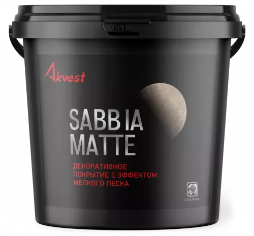 Sabbia Matte (Саббиа Матт) - декоративное покрытие с эффектом мелкого матового песка Akvest
