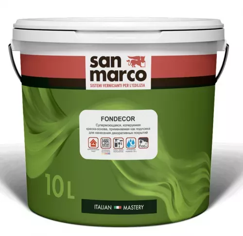 Fondecor (Фондекор) - грунт-краска матовая супермоющаяся San Marco