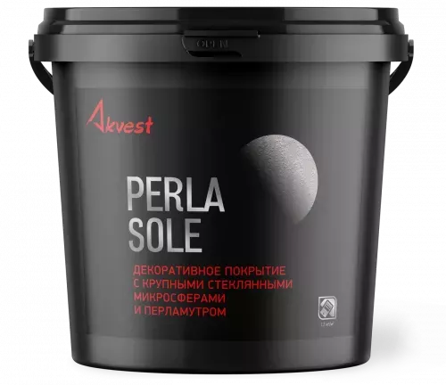 Perla Sole (Перла Соле) - декоративное покрытие с крупными стеклянными микросферами и перламутром Akvest