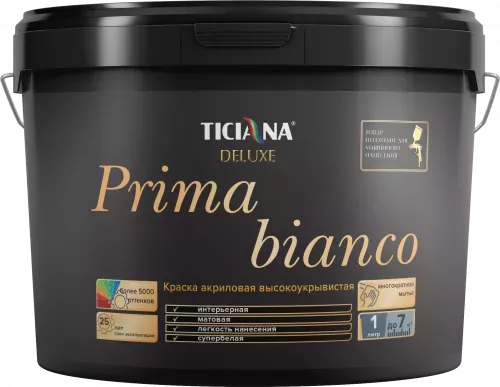 Prima bianco - краска акриловая высокоукрывистая база "А" TICIANA DELUXE