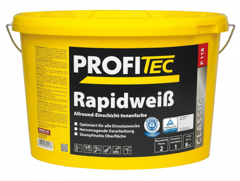 Краска PROFI Tec P118 weiss Rapidweiß