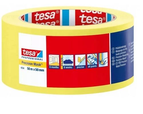 Малярная лента Tesa 4334 Professional для чётких границ 50мм на 50 м