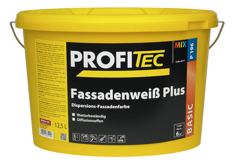 Краска PROFI Tec P196 Fassadenweiß Plus, 12,5 л