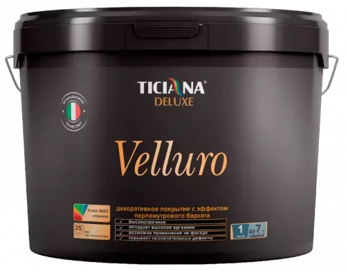 Velluro (Веллюро) - покрытие декоративное с эффектом велюра серебро TICIANA DELUXE Velluro (Веллюро)