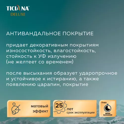 Лак двухкомпонентный с отвердителем TICIANA DELUXE Durata