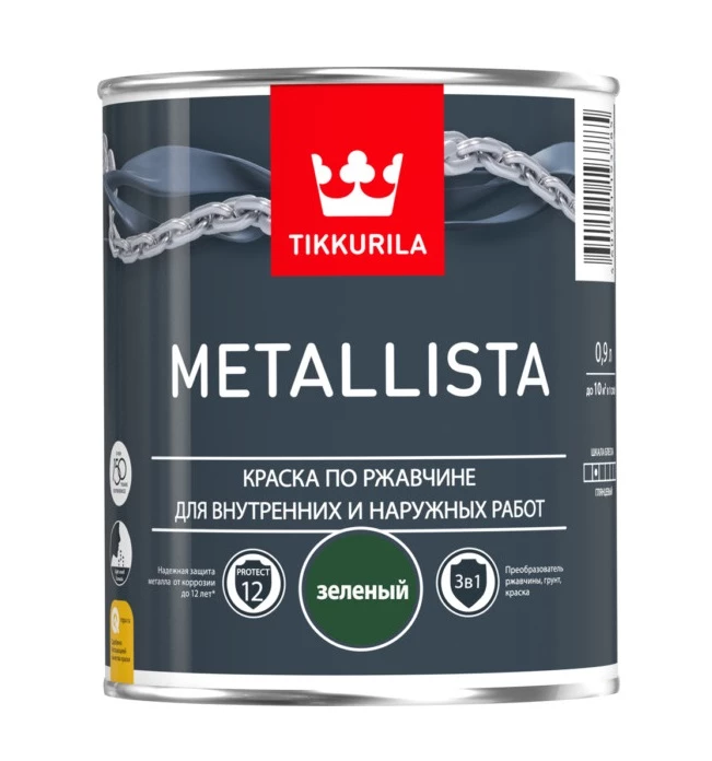 Краска по ржавчине METALLISTA зеленая гл 2.3 л.