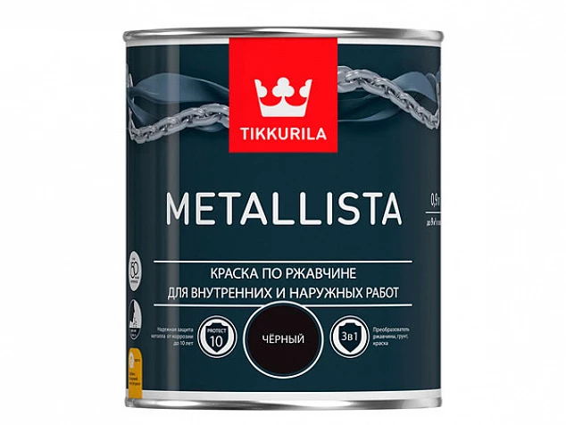 Краска по ржавчине METALLISTA черная гл 0.8 л.